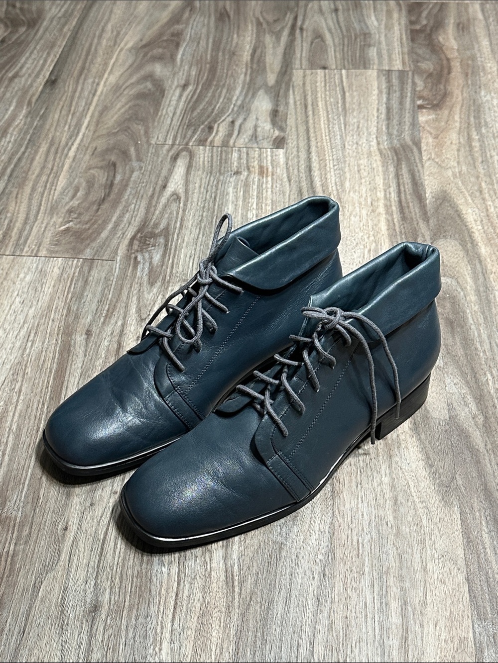 St. John's Bay Women's Lace-Up Ankle Boots in Teal-Blue